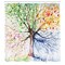Ambesonne Tree Shower Curtain, Watercolor Style Drawing Art with Colorful Blooming Branches 4 Seasons Theme Printed, Cloth Fabric Bathroom Decoration for Home Set with Hooks, 69" W x 75" L White Green